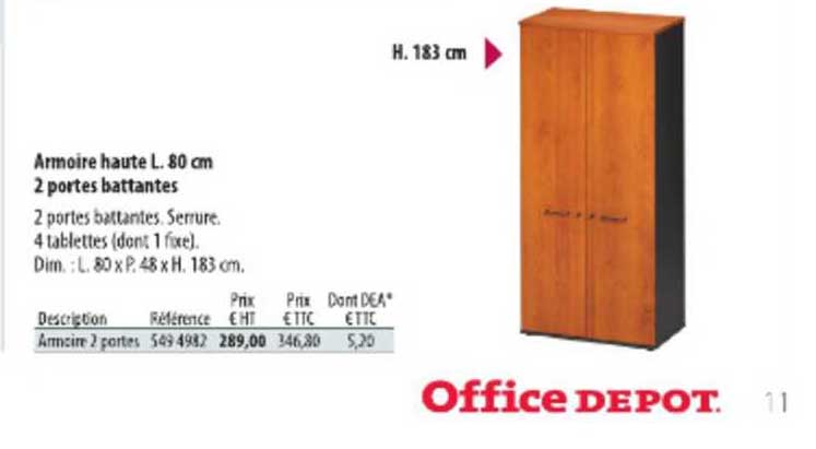 armoire haute l 80 cm 2 portes battantes