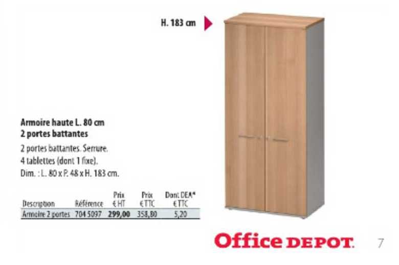 armoire haute l 80 cm 2 portes battantes