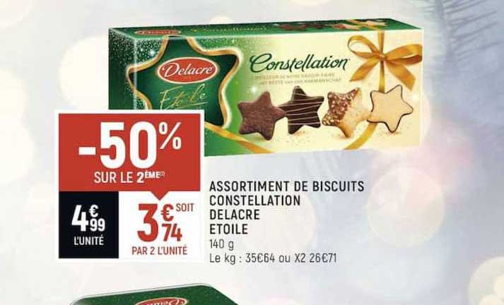 assortiment de biscuits constellation delacre étoile