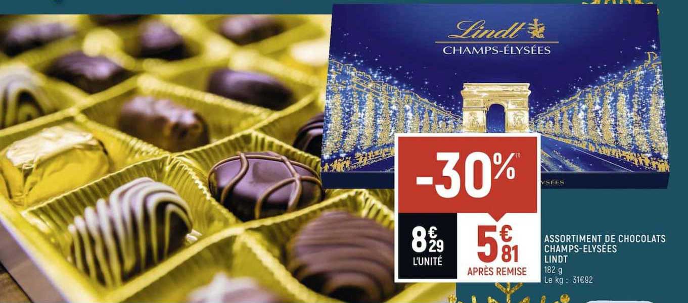 assortiment de chocolats champ elysées lindt