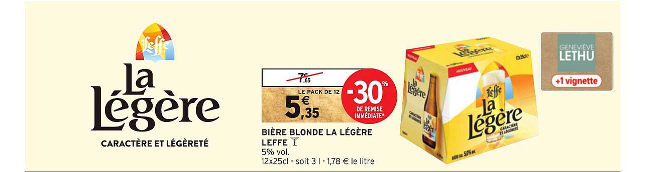 Bière Blonde La Légère Leffe