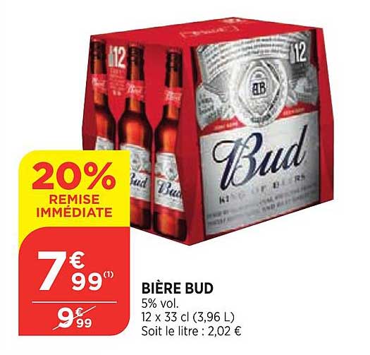 Bière Bud 20% De Remise Immédiate