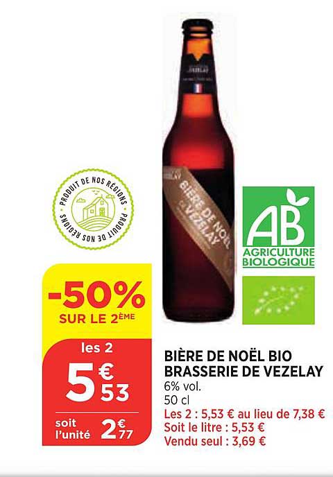 bière de noël bio brasserie de vezelay
