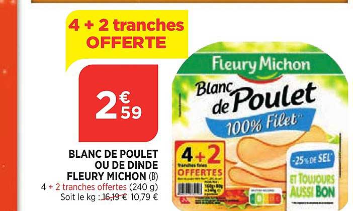 blanc de poulet ou de dinde fleury michon