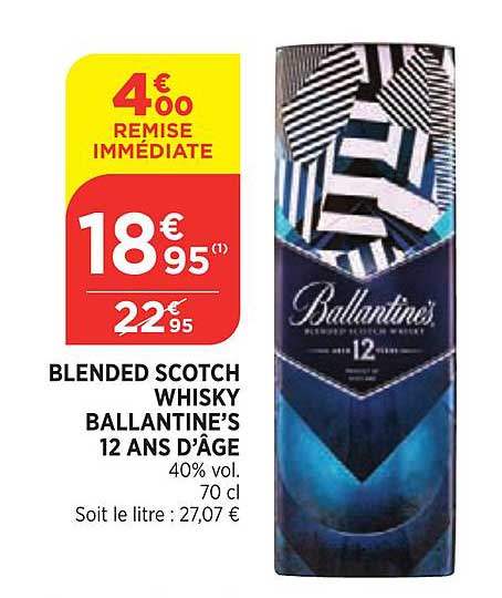 blended scotch whisky ballantine's 12 ans d'âge