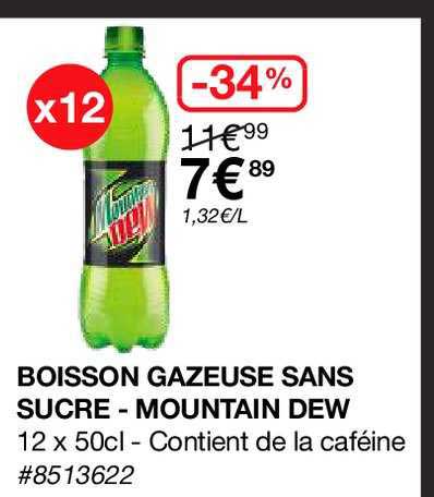 boisson gazeuse sans sucre - mountain dew