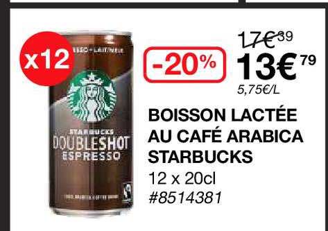 boisson lactée au café arabica starbucks