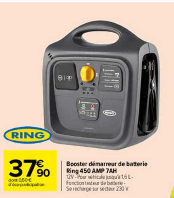 booster démarreur de batterie ring 450 amp 7ah