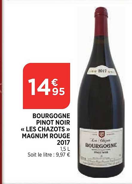 bourgogne pinot noir les chazots magnum rouge 2017