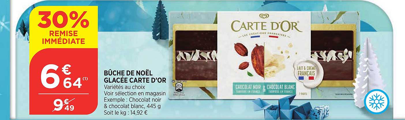 Bûche De Noël Glacée Carte D'or