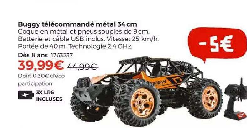 buggy télécommandé métal 34 cm