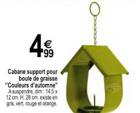 cabane support pour boule de graisse "couleur d'automne"