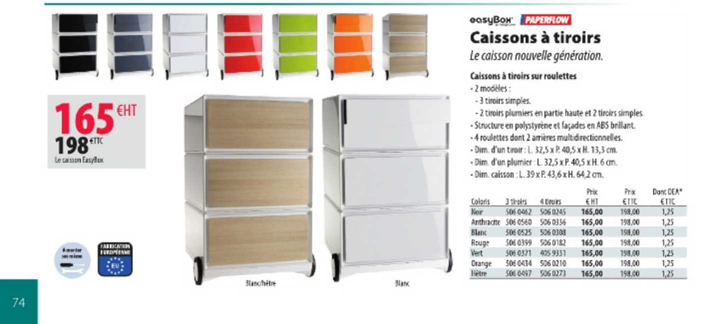 caissons à tiroirs paperflow