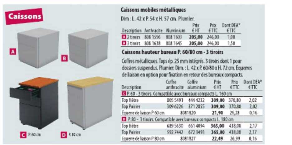 caissons mobiles métalliques
