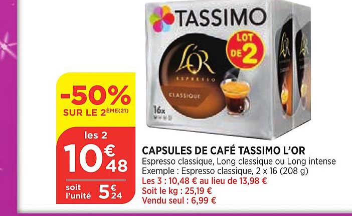 Capsules De Café Tassimo L'or
