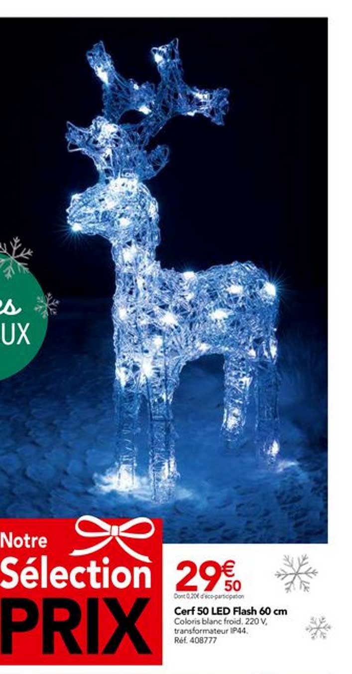 cerf 50 led flash 60 cm