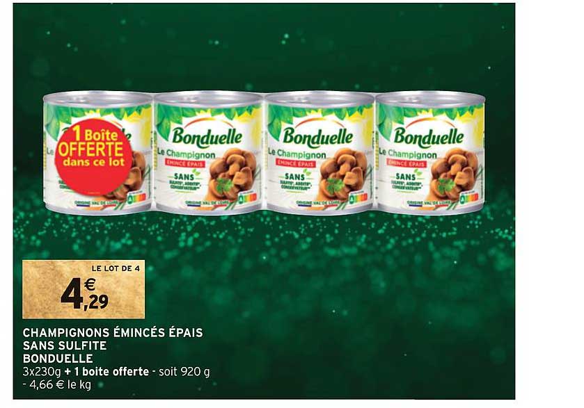 champignons émincés épais sans sulfite bonduelle