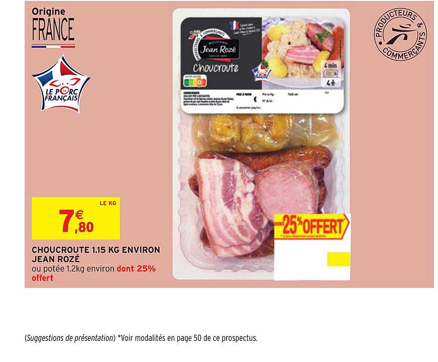 choucroute 1.15kg environ jean rozé