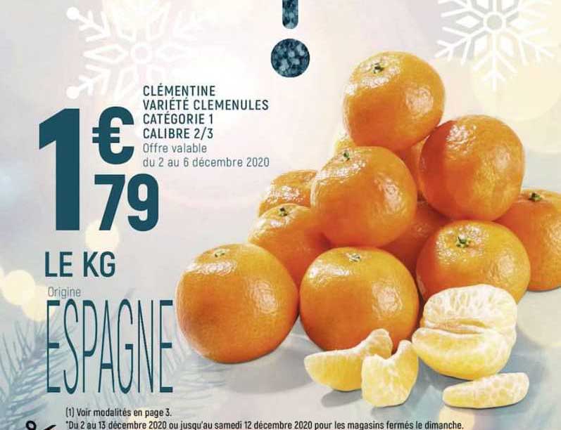 clémentine variété clemenules catégorie  1 calibre 2-3