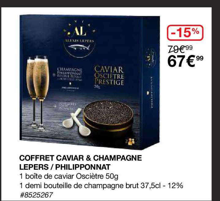 coffret caviar & champagne lepers - philipponnat
