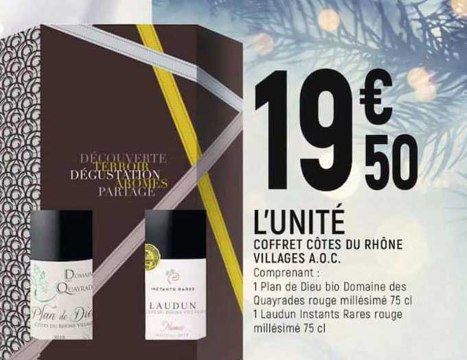 coffret côtes du rhône villages a.o.c. plan de dieu, laundun instants rares