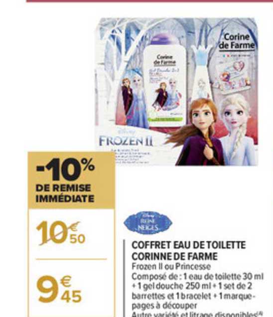 coffret eau de toilette corinne de farme -10% de remise immédiate