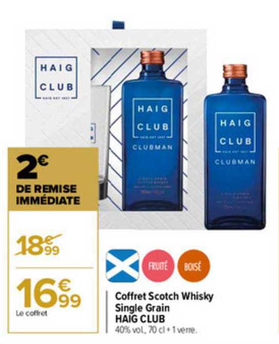 coffret scotch whisky single grain haig club