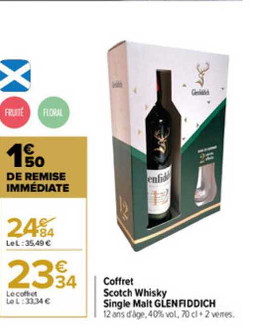 coffret scotch whisky single malt glendiddich