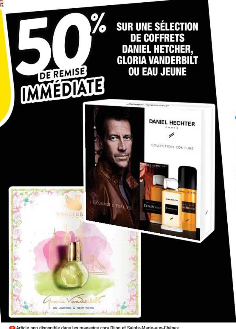 coffrets daniel hetcher, gloria vanderbilt ou eau jeune