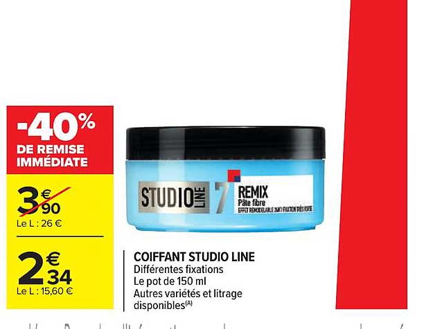 coiffant studio line -40% de remise immédiate