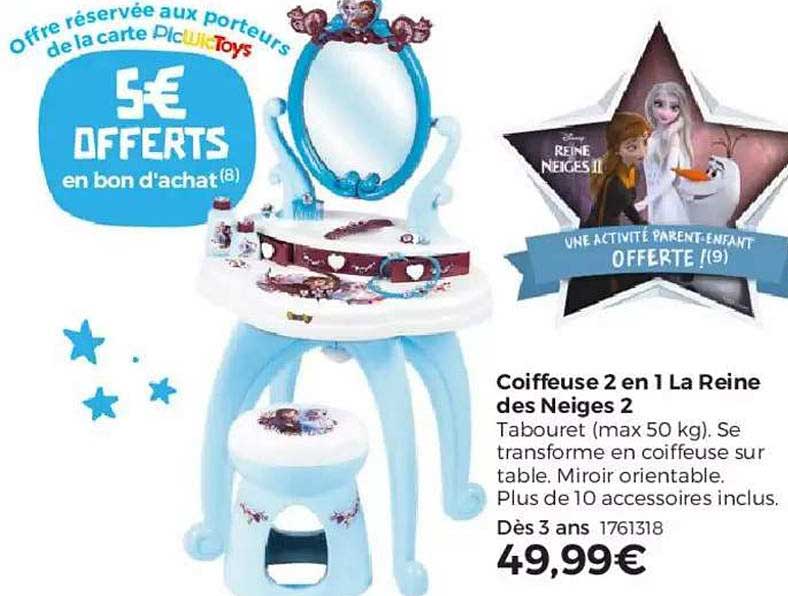 coiffeuse 2 en 1 la reine des neiges 2