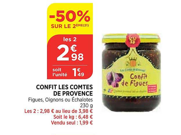 confit les comtes de provence -50% sur le 2ème