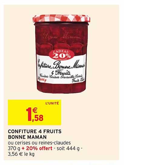 confiture 4 fruits bonne maman