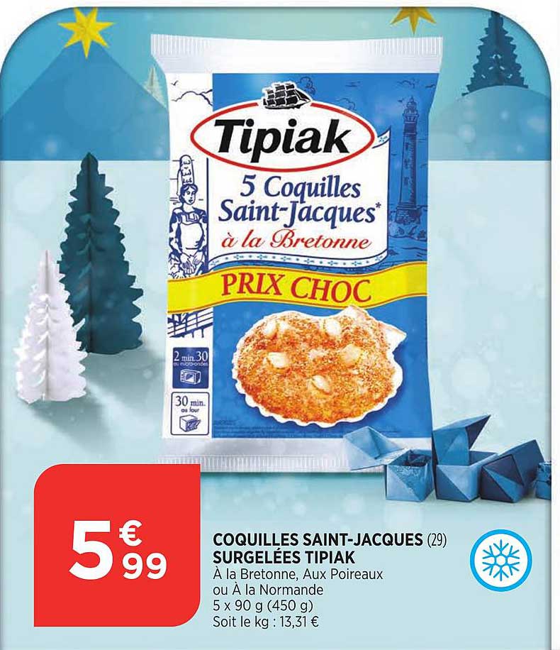 coquilles saint jacques surgelées tipiak