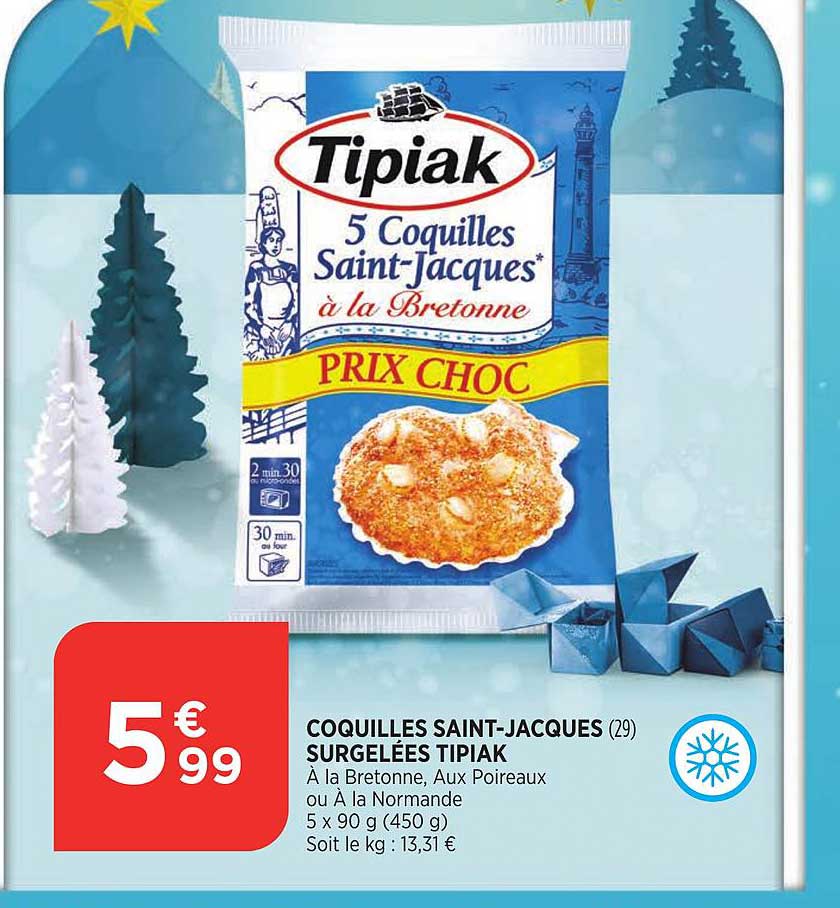 coquilles saint jacques surgelées tipiak