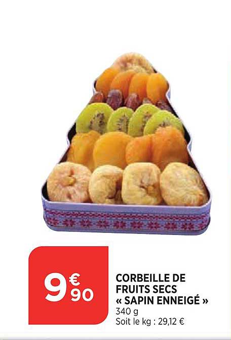 corbeille de fruits sec sapin enneigé