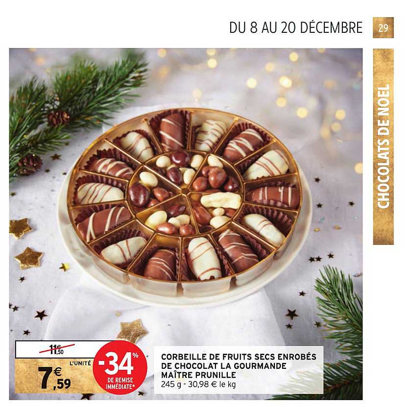 corbeille de fruits secs enrobés de chocolat la gourmande maître prunille