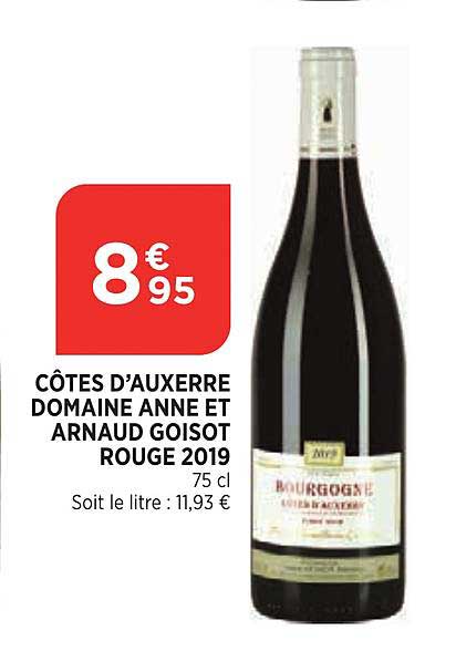 côtes d'auxerre domaine anne et arnaud goisot rouge 2019