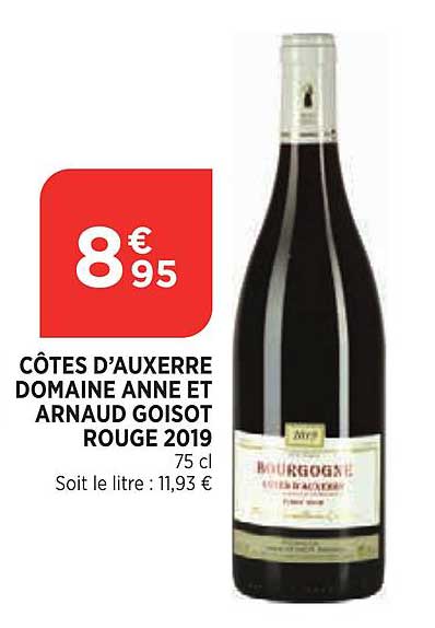 côtes d'auxerre domaine anne et arnaud goisot rouge 2019