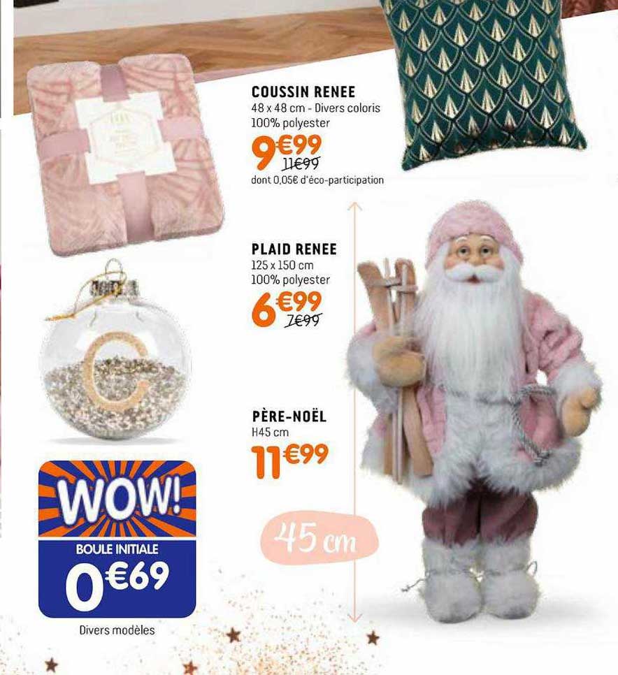 coussin renée plaid renée père noël