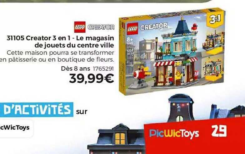 creator 3 en 1 le magasin de jouets du centre ville lego