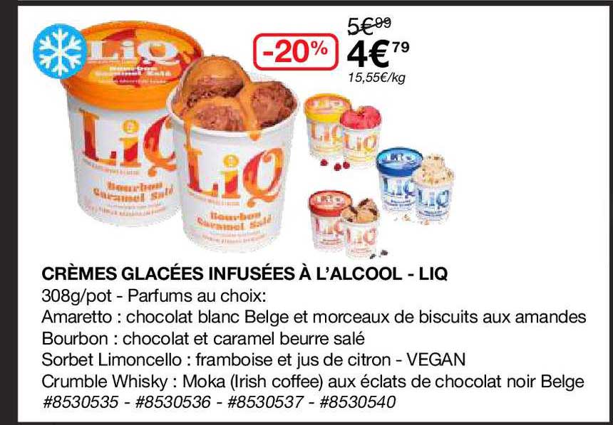 crème glacées infusées à l'alcool - liq