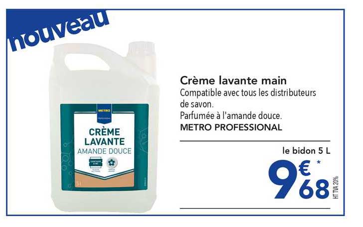 crème lavante main metro professional