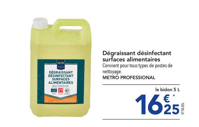 dégraissant désinfectant surfaces alimentaires metro professional