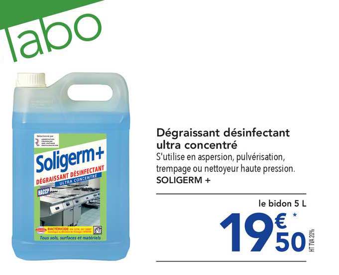 dégraissant désinfectant ultra concentré soligerm+