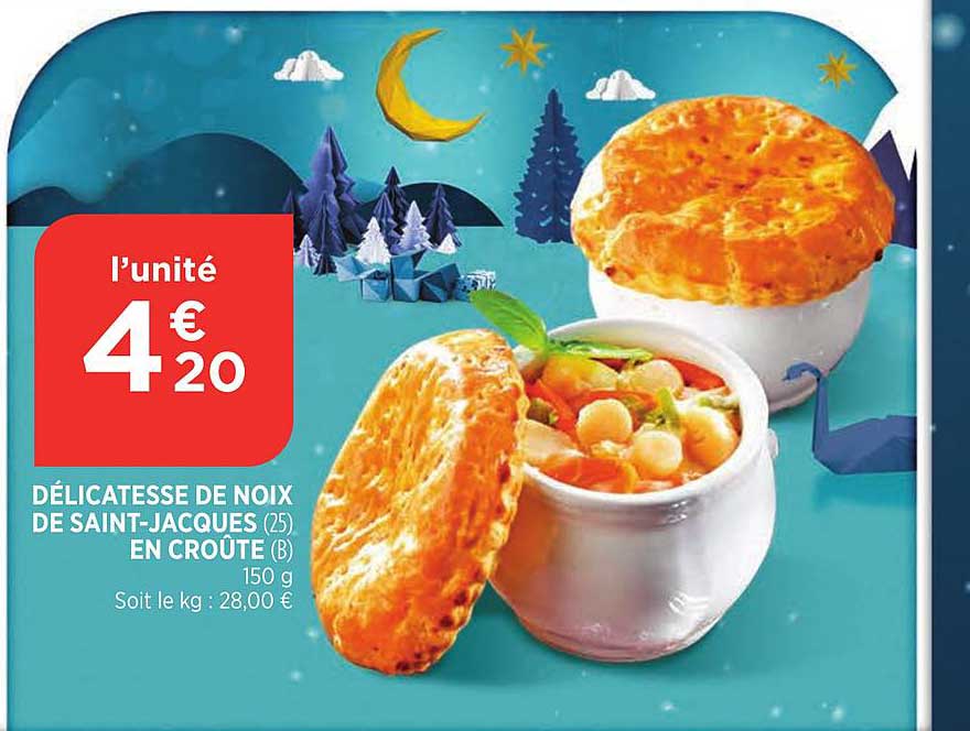 délicatesse de noix de saint jacques en croûte