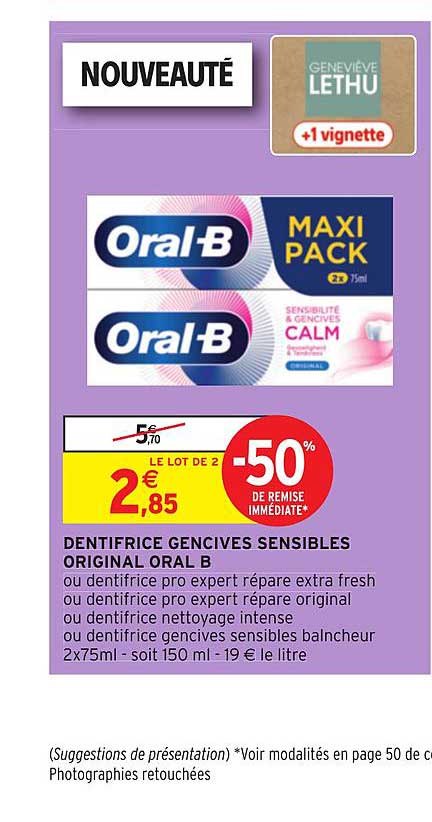 dentifrice gencives sensibles original oral b