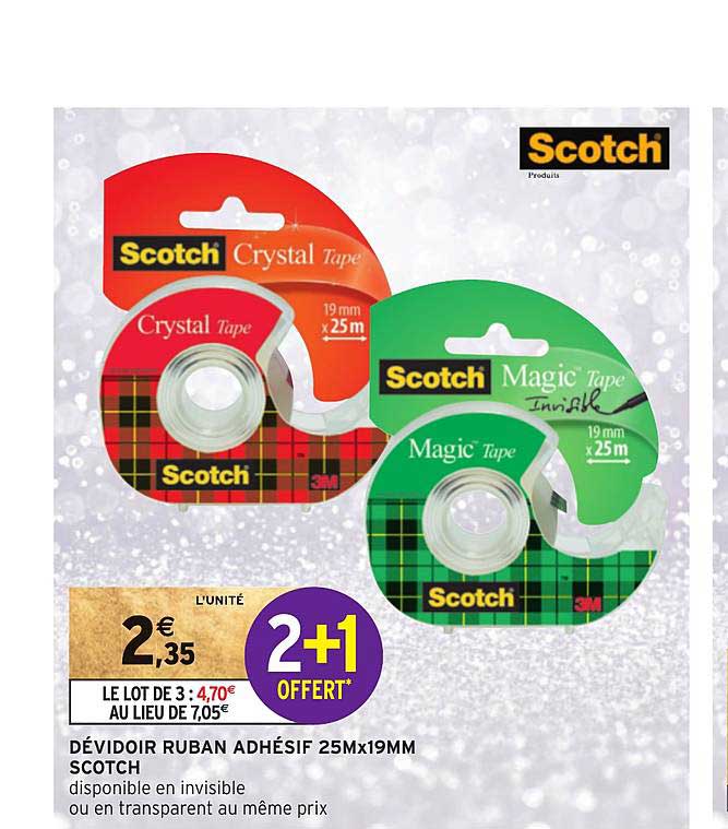 dévidoir ruban adhésif 25m x 19mm scotch