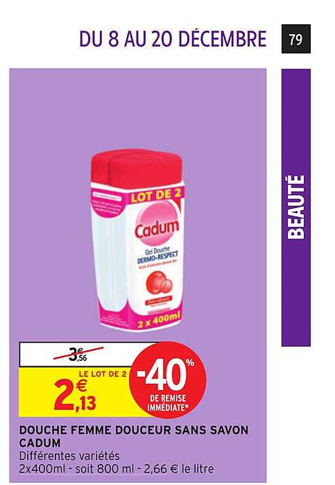 Douche Femme Douceur Sans Savon Cadum