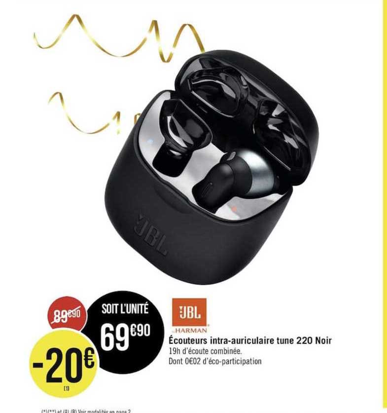 écouteur intra auriculaire tune 220 noir jbl